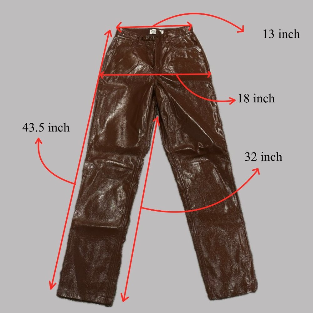 Curve Love 90's Straight Ultra High Rise Vegan Leather BROWN